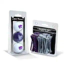 Team Golf - Kansas State Wildcats 3-Golf Ball & 50-Golf Tee Set - Multicolor