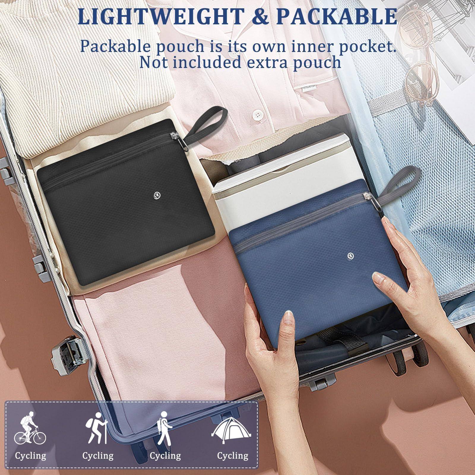 Alt View 3. Pacoar Cade - 15l Hiking Backpack Lightweight Packable Daypack Small Foldable Shoulder Bag Travel Day Pack Outdoor Gear - Black-15L - Maximum Load 10KG ( 22 LB ).