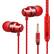 Back. Home Collection - 3.5mm AUX Jack HiFi Bass Stereo Wired In-Ear Earbuds Headphones with Microphone – Red.
