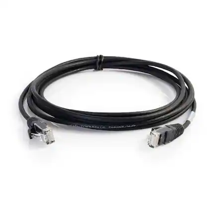Front. C2G - 757120011095 10-feet CAT6 Slim Ethernet Network Patch Cable - Snagless - Unshielded (UTP) - 1x RJ-45 Male - 1x RJ-45 Mal - Black.