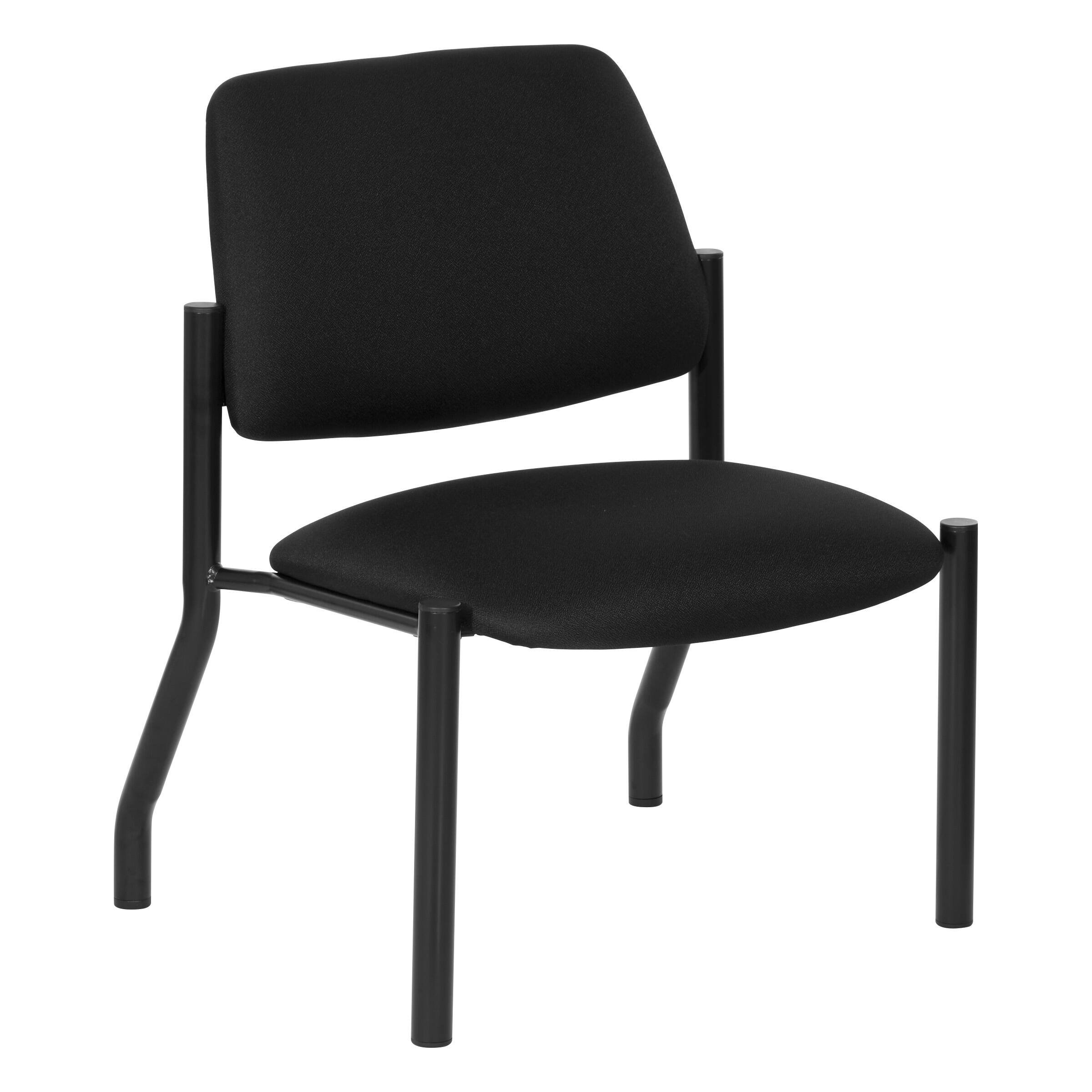 Angle. Office Star Products - Big & Tall Office Guest chairs - Icon Black Fabric.