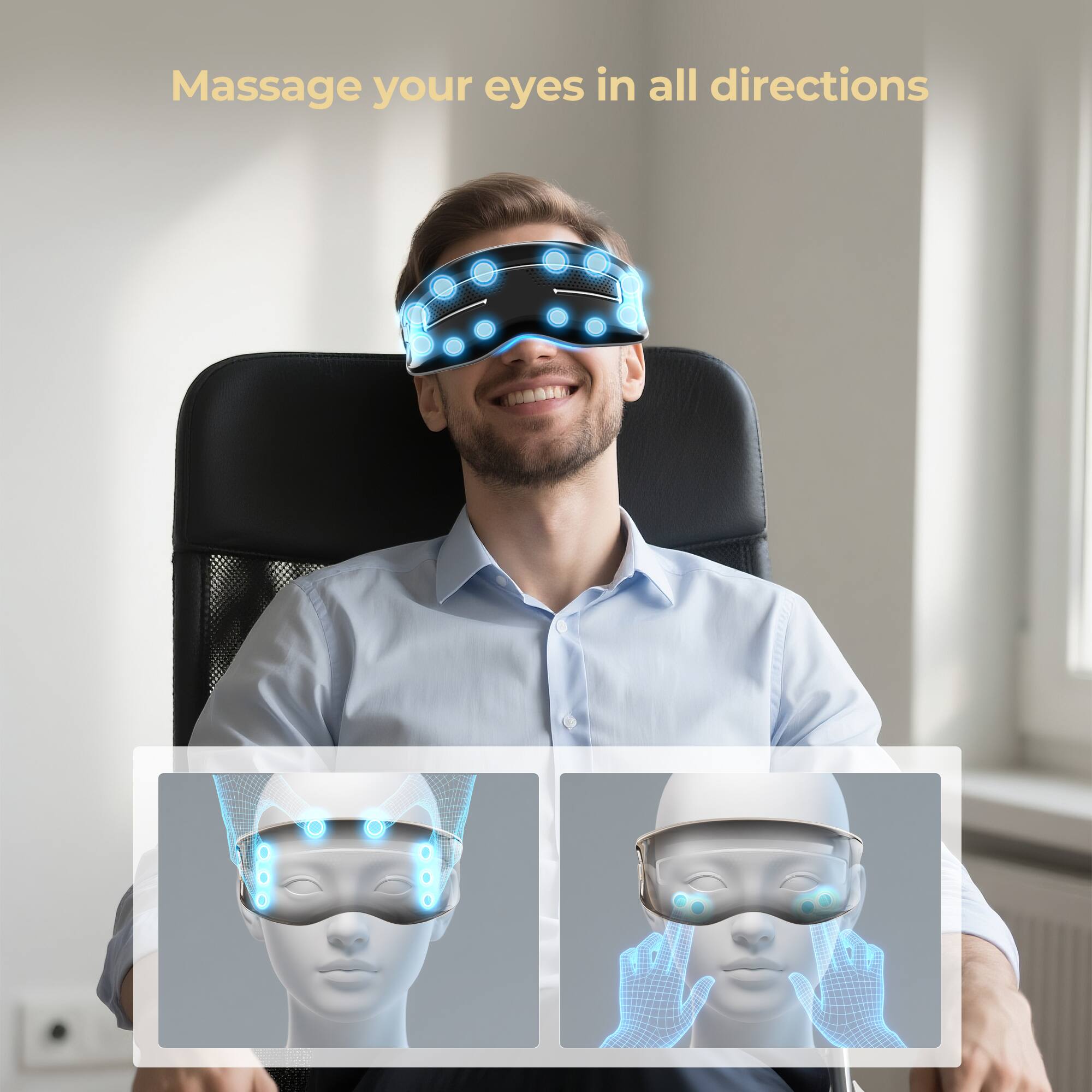 Massage your eyes in all directions