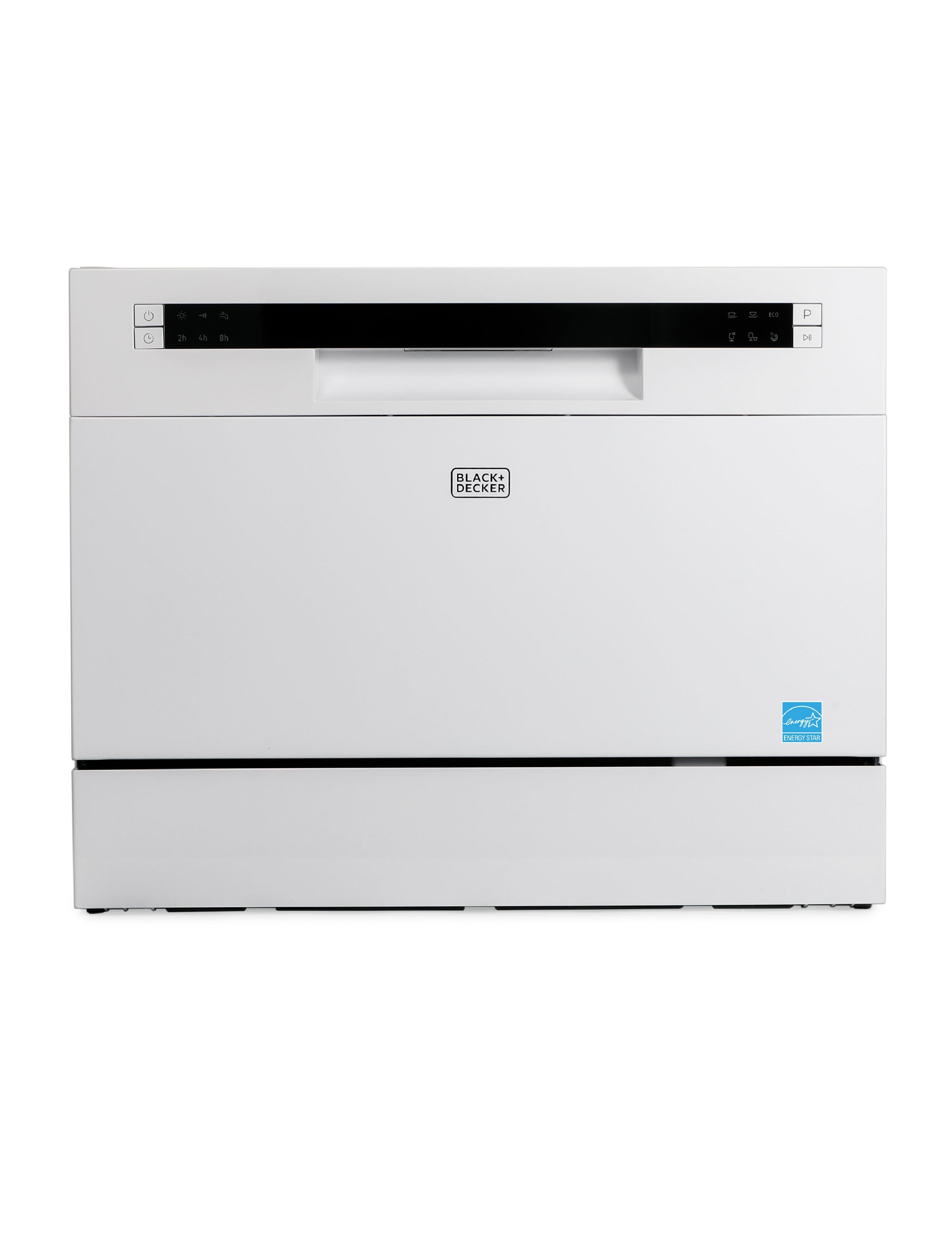 Black+Decker - Countertop Dishwasher, Counter Dishwasher With 6 Wash Programs,energy Star Certified - White