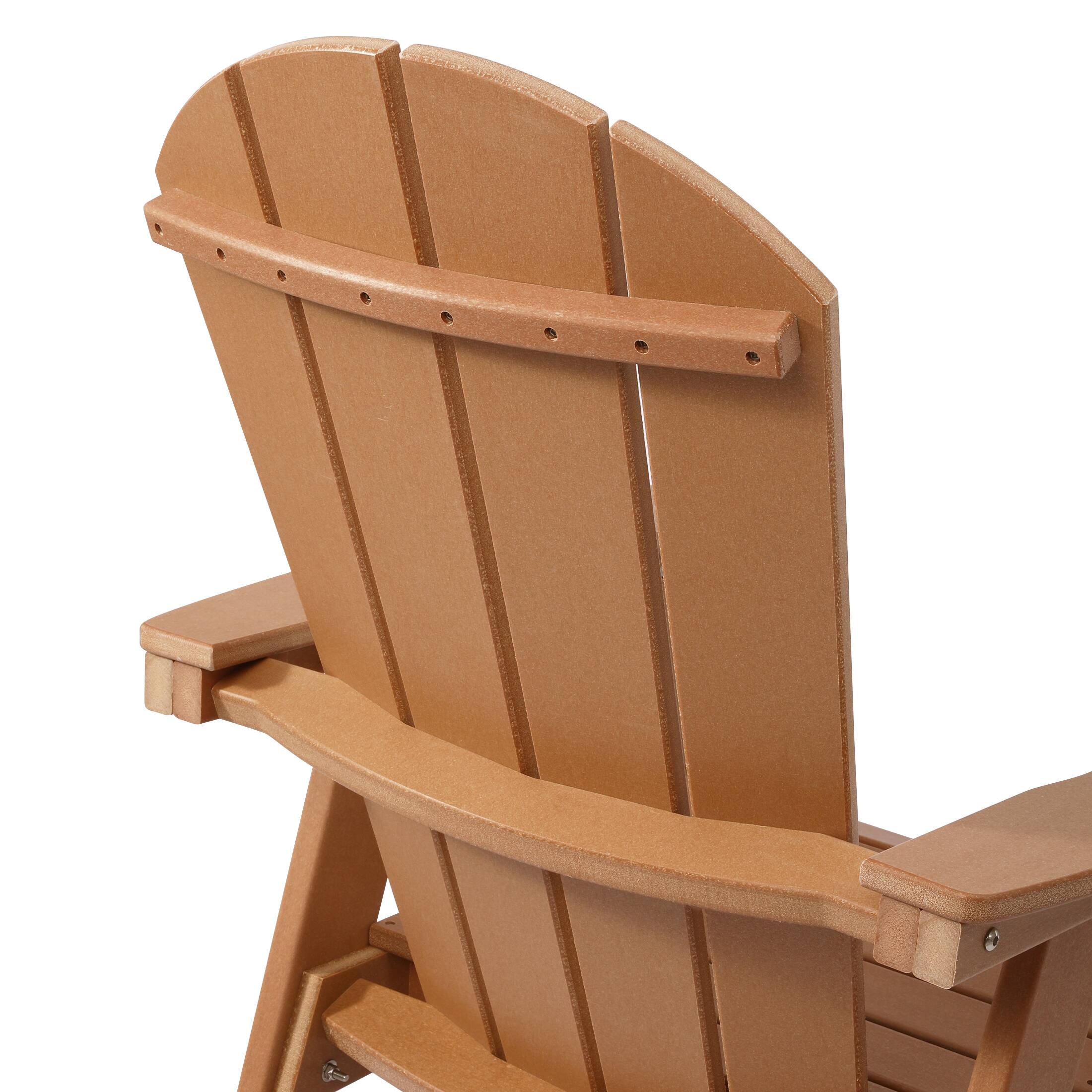 Alt View 4. WestinTrends - WestinTrends Malibu Outdoor HDPE Swivel Adirondack Patio Dining Chair With Cup Holder - Teak.