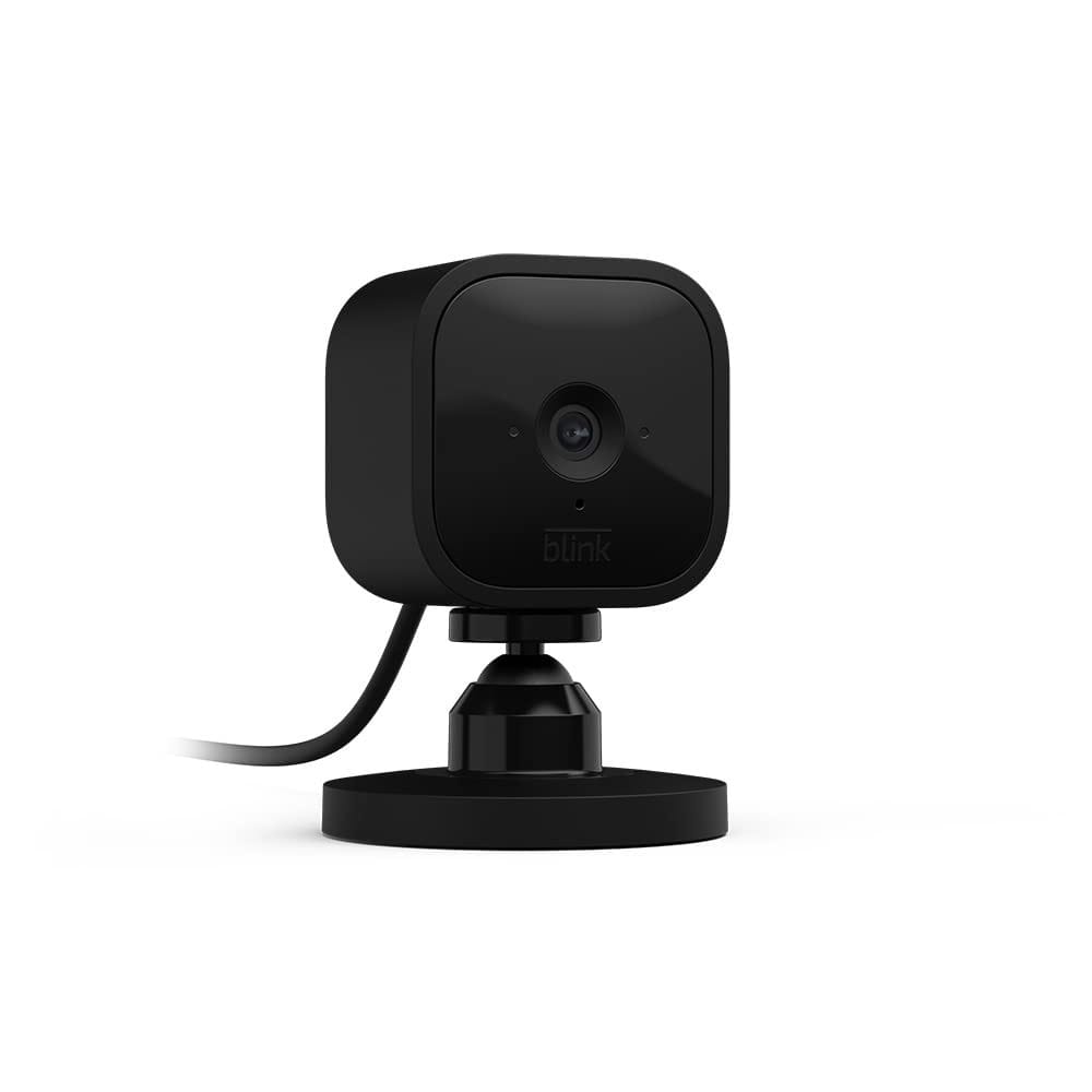 Compact indoor plug-in smart security camera, 1080p HD video, night vision, motion detection - Black