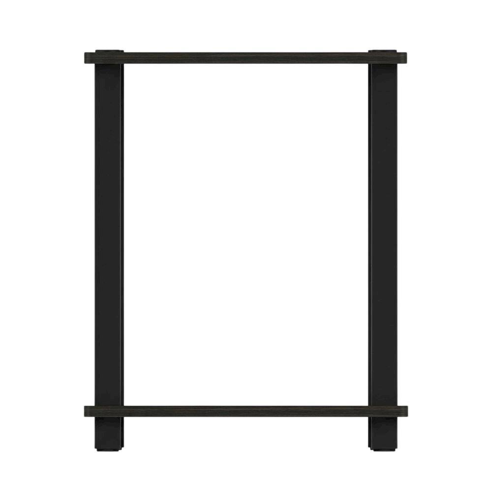 Back. FurniFact - Nightstand Set with Engineered Wood Finish and Compact Design - Espresso/Black.