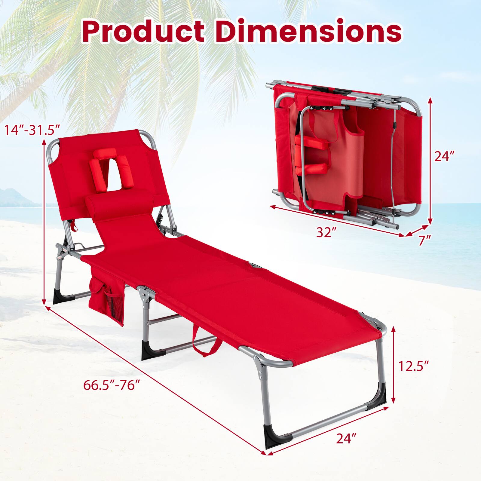 Product Dimensions: 14"-31.5" x 24" x 32" x 7" x 66.5"-76" x 12.5" x 24"