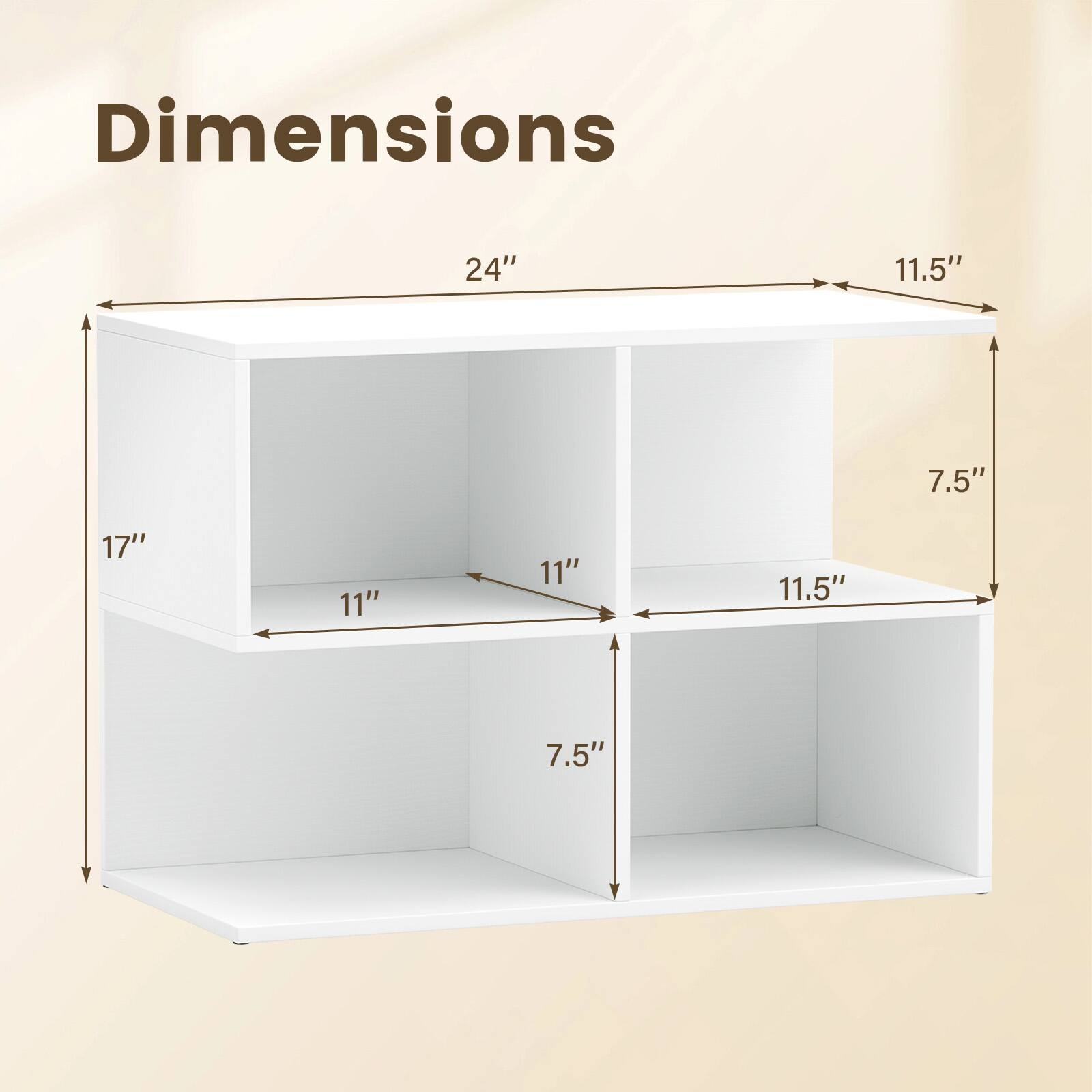 Dimensions: 24" x 11.5" x 7.5" x 17" x 11" x 11" x 11.5" x 7.5"