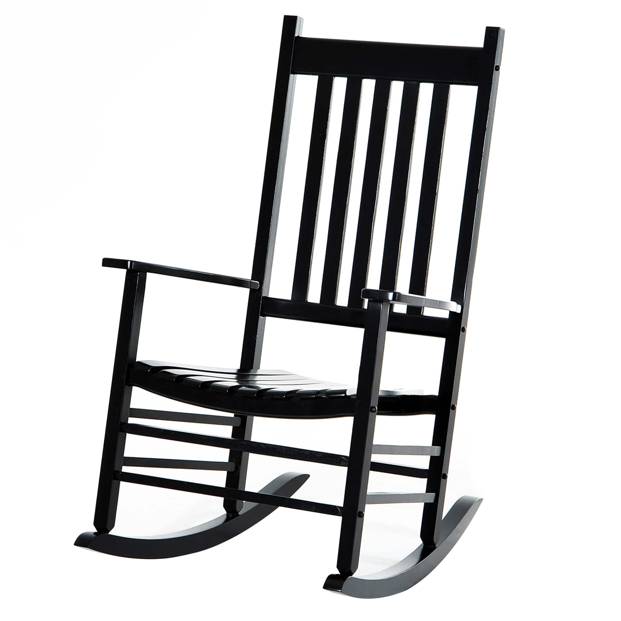 Outsunny - Outdoor Rocking Chair with Armrests, High Back for Garden, Patio, Balcony - Black