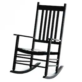 Outsunny - Outdoor Rocking Chair with Armrests, High Back for Garden, Patio, Balcony - Black