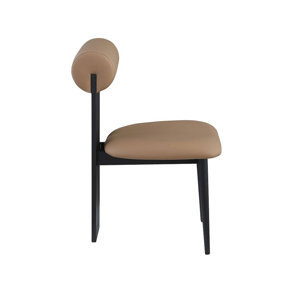 Alt View 3. Meridian Furniture - Dario Tan Vegan Leather Dining Chair, Set of 2 - Brown.