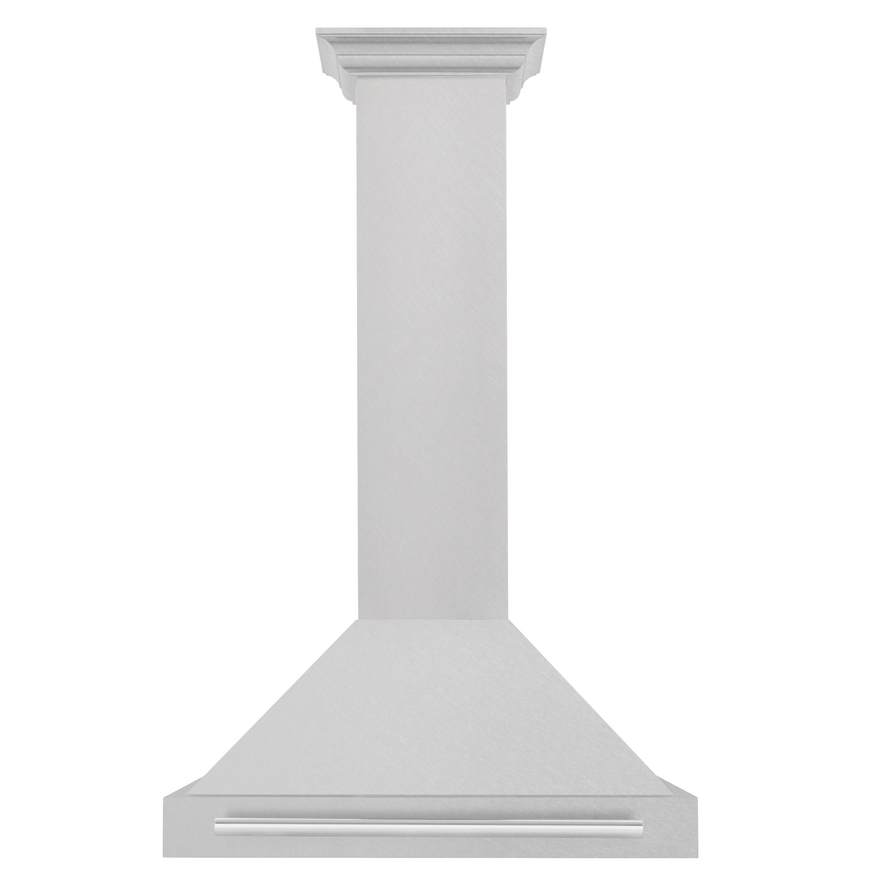 Front. ZLINE - 30 in. Convertible Satin Stainless Steel Wall Mount Range Hood with Stainless Steel Handle - Stainless Steel.