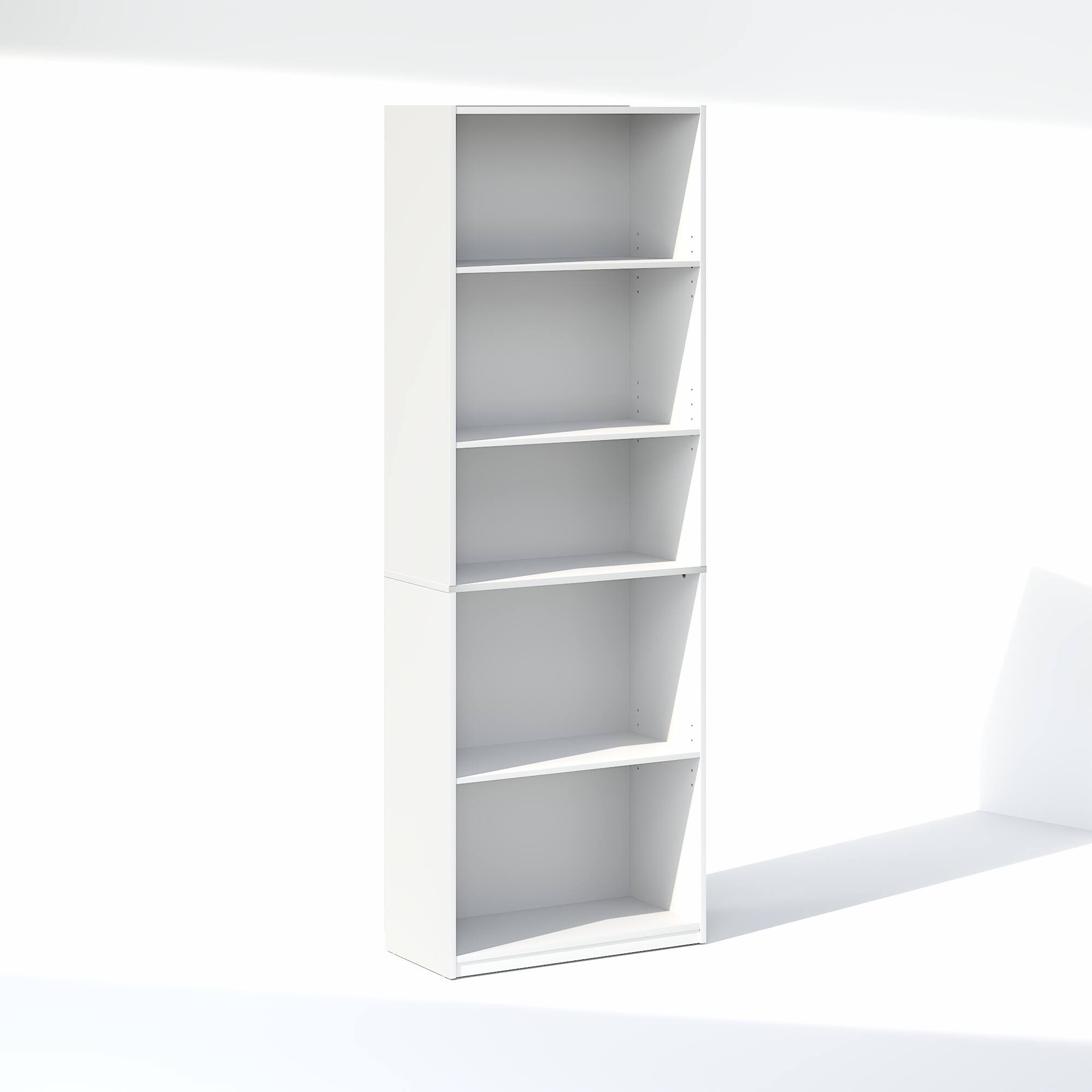 Alt View 4. Furinno - GEHRY 5-Tier Media Storage, CD DVD Media Tower, with Adjustable Shelves, for Living Room, Home Office - White.