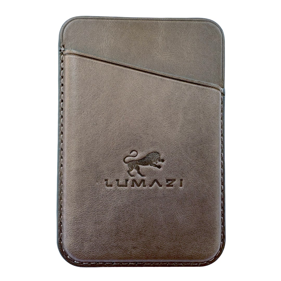 LUMAZI - Full Grain Leather MagSafe Wallet - Taupe