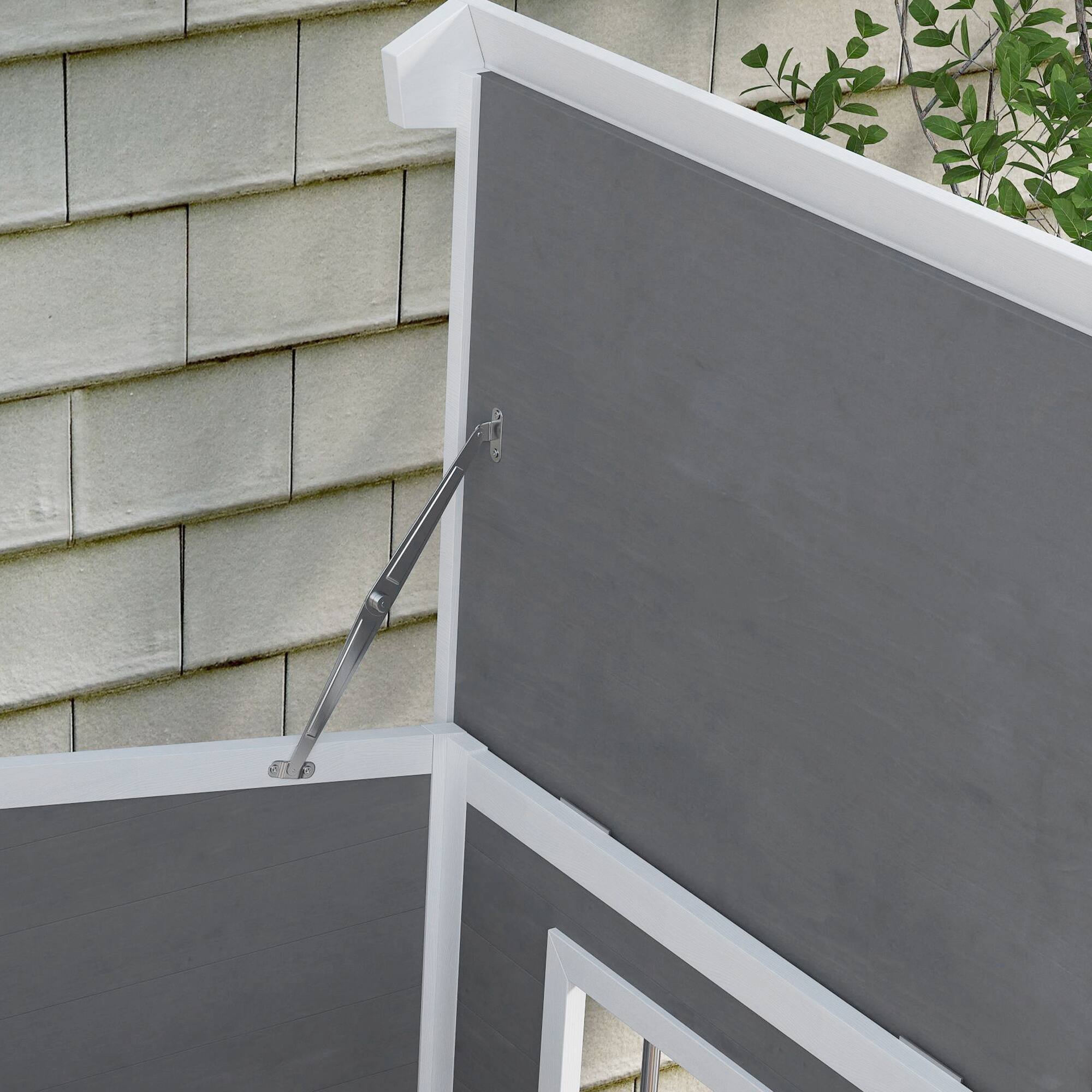 Alt View 5. Pawhut - Outside Cabin-Style Wooden Dog House for Large Dogs, Openable Roof, Giant Window, Outdoor & Indoor.