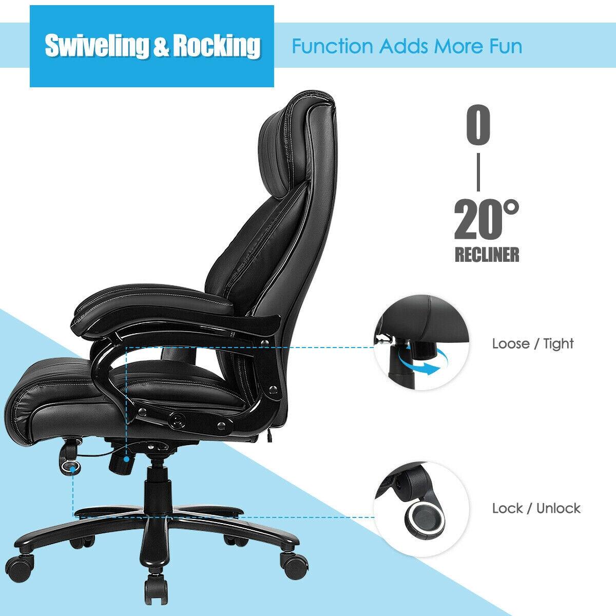 Swiveling & Rocking Function Adds More Fun

0° - 20° RECLINER

Loose / Tight

Lock / Unlock