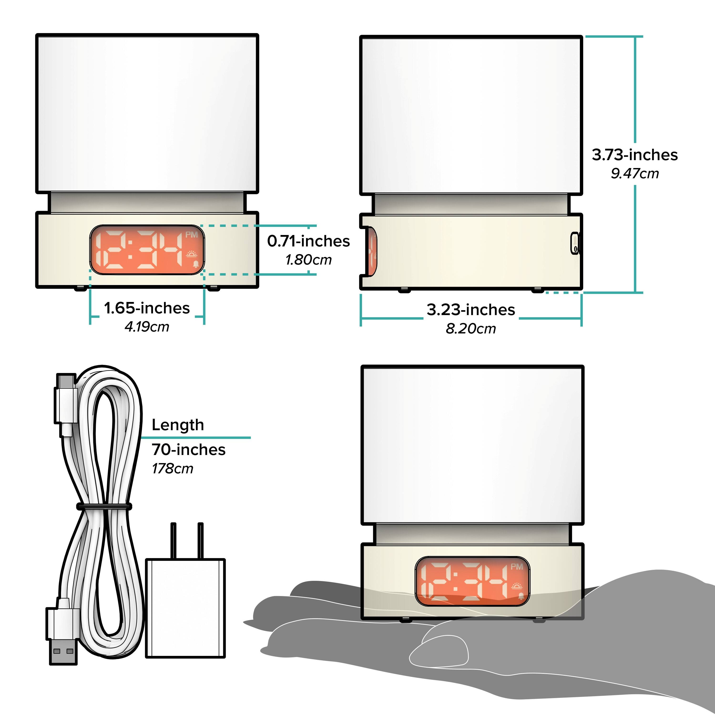 Sure, here is the corrected and grouped text:

- **Dimensions:**
  - 3.73-inches (9.47cm)
  - 0.71-inches (1.80cm)
  - 1.65-inches (4.19cm)
  - 3.23-inches (8.20cm)

- **Length:**
  - 70-inches (178cm)

- **Cable:**
  - Length: 70-inches (178cm)