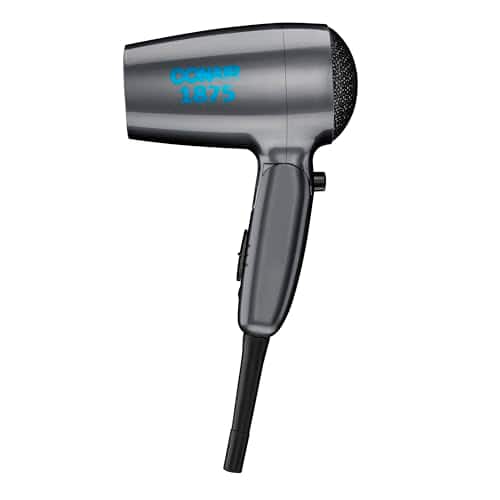 DORLUKFU - Conair Travel Hair Dryer with Dual Voltage, 1875W Compact Blow Dryer with Folding Handle, Gray