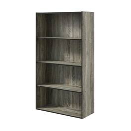 FurniFact - Wooden Bookcase with Adjustable Shelves for Home Office Storage - French Oak