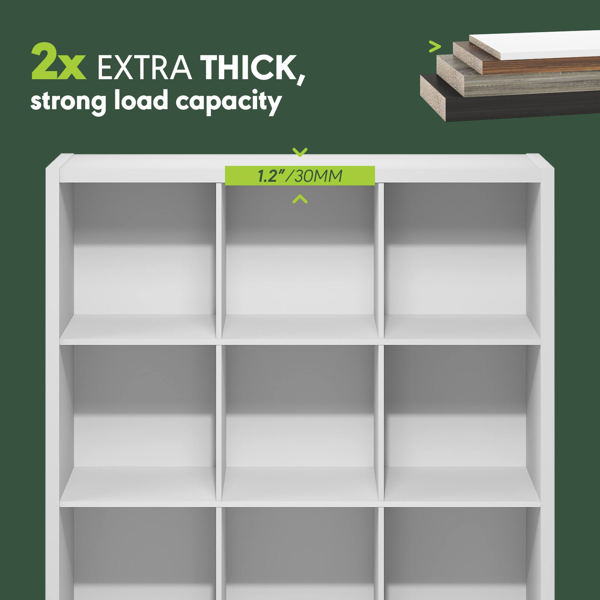 Furinno CUBICLE Book Shelf, 9 Cube Bookshelf, Bookcase, Reversible ...