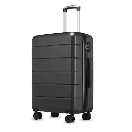 Front. LUGGEX - LUGGEX 20 Inch Carry-On Expandable Hardside Spinner Suitcase with TSA Lock Black - Black.