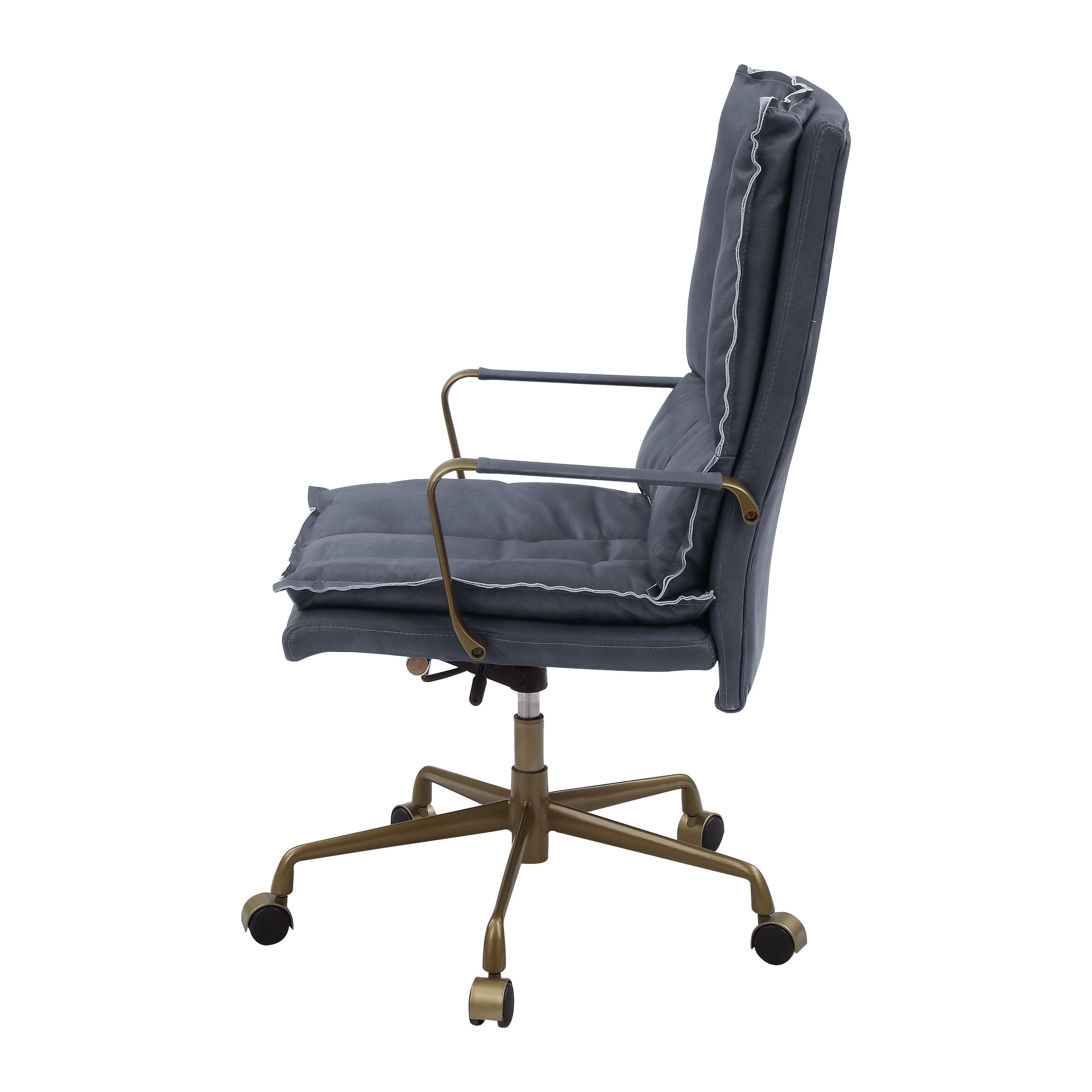 Alt View 5. TinyHomie - Tinzud Gray Leather Office Chair - Gray.