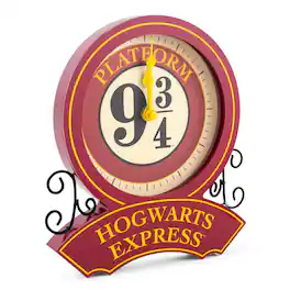 Silver Buffalo - Harry Potter Hogwarts Express Platform 9 3/4 Desk Clock | 9 Inches Tall - Red