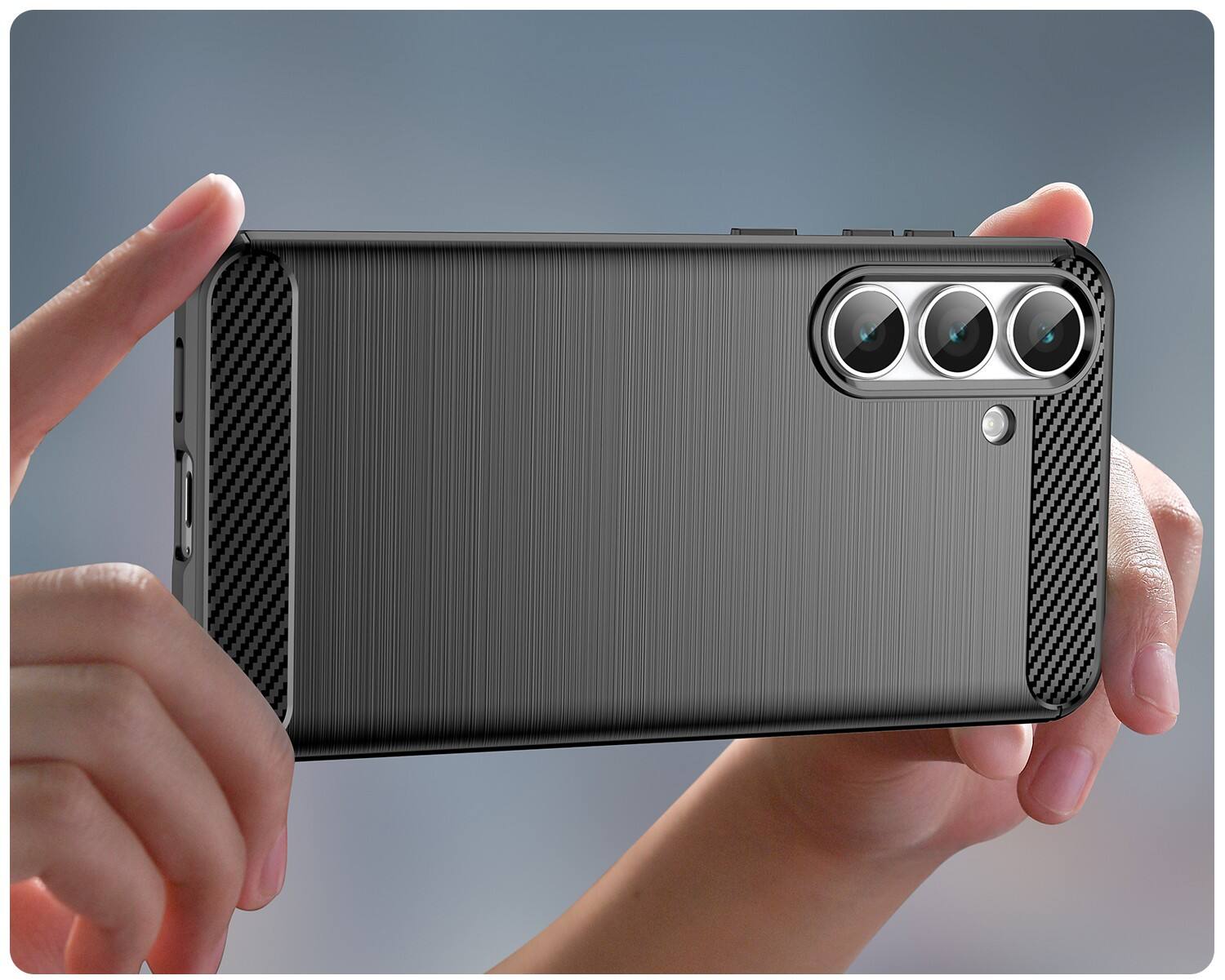 Back. SaharaCase - Venture Series Anti-Slip Case for for Samsung Galaxy S25 FE - Scoprion Black - Black.