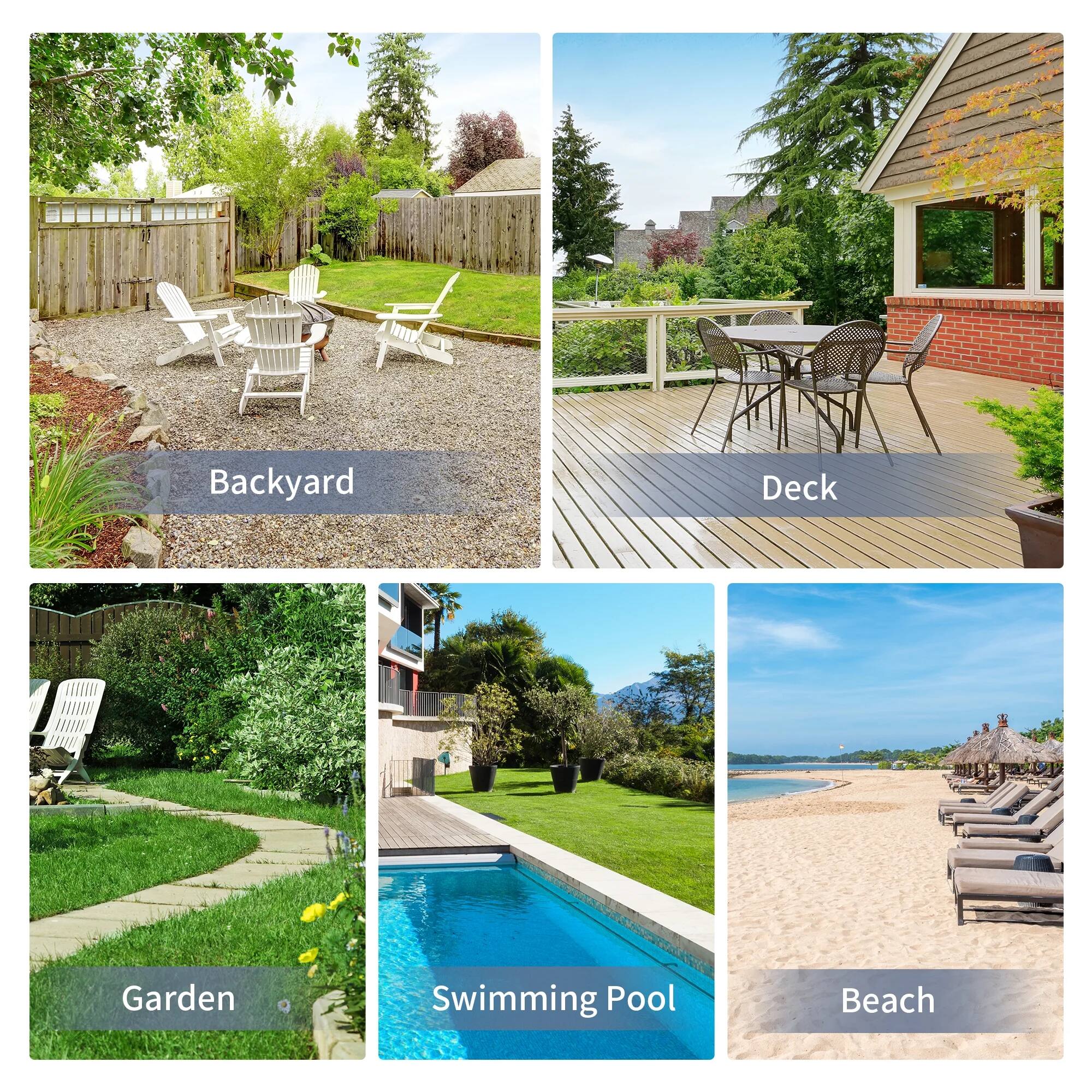 Backyard, Deck, Garden, Swimming Pool, Beach