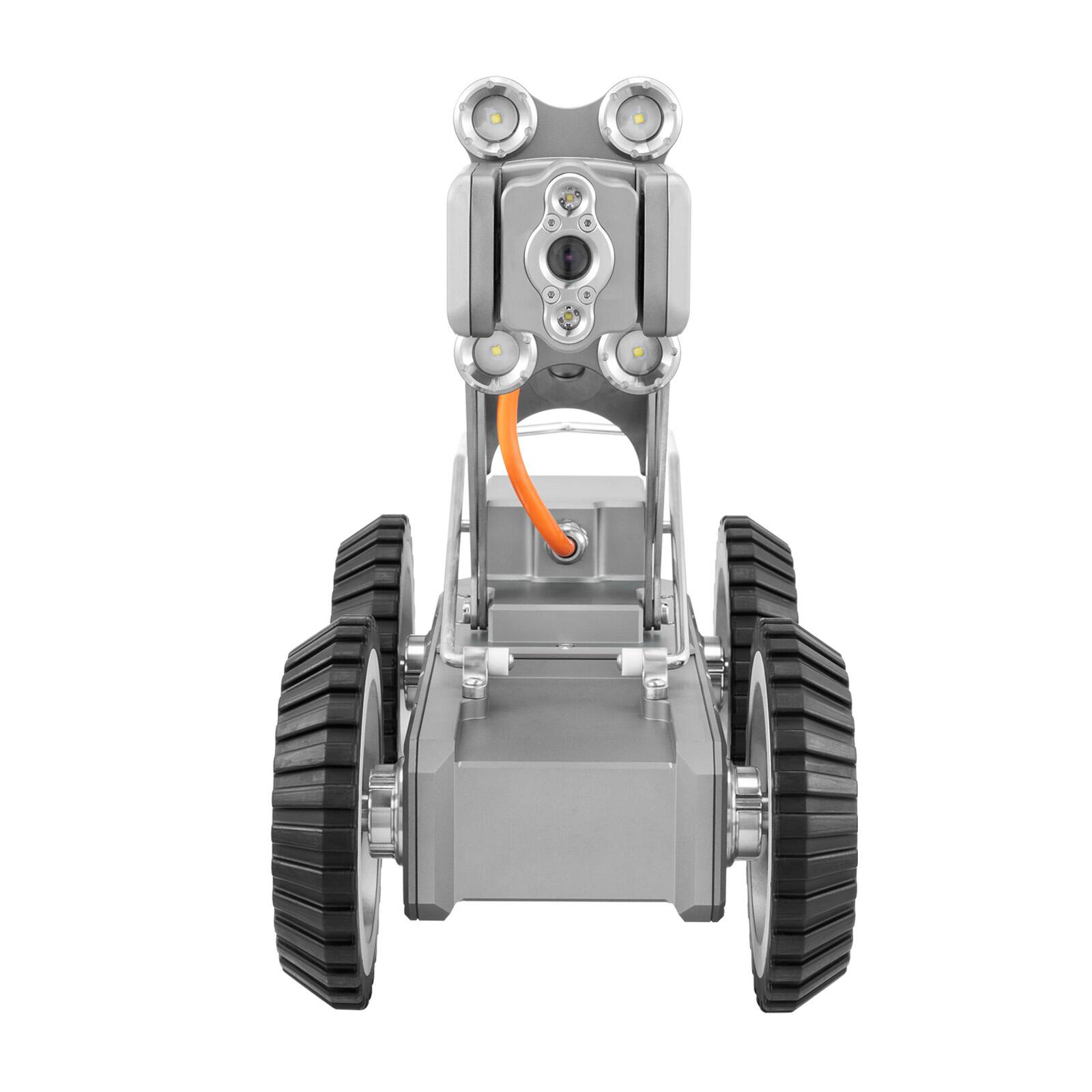 Alt View 5. VEVOR - Sewer Pipe Inspection Robot, 197FT Pipeline Detection Crawling Robot with 2MP Front/Rear Cameras & Touchscreen Tablet - Silver.