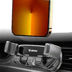 Front. Esoulk - Car Phone Holder for Air Vent, Gravity Slide in One Touch for iPhone Samsung Google Pixel - Black.