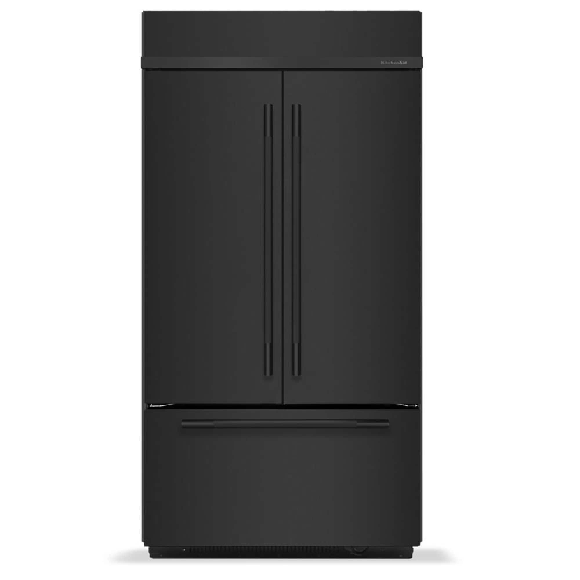 KitchenAid - 24.2 Cu. Ft. Built-In French Door Bottom Mount Refrigerator - Black Ore - Front_Zoom