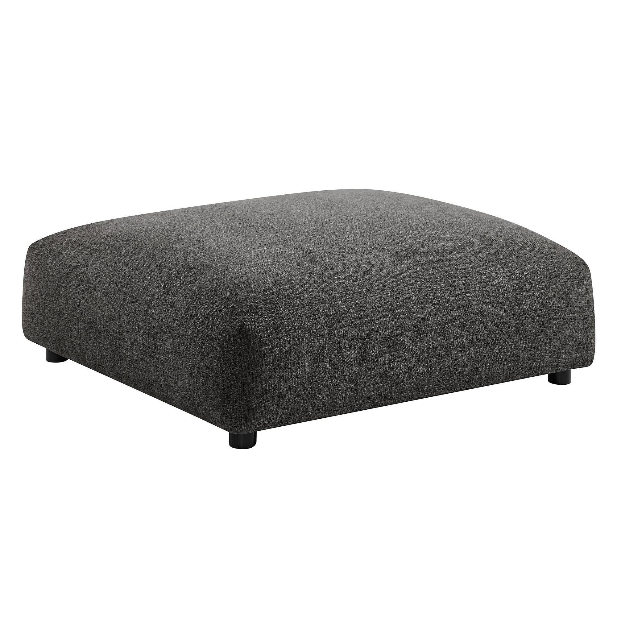 Angle. Modway - Solace Modular Upholstered Fabric Ottoman by Modway - Charcoal.