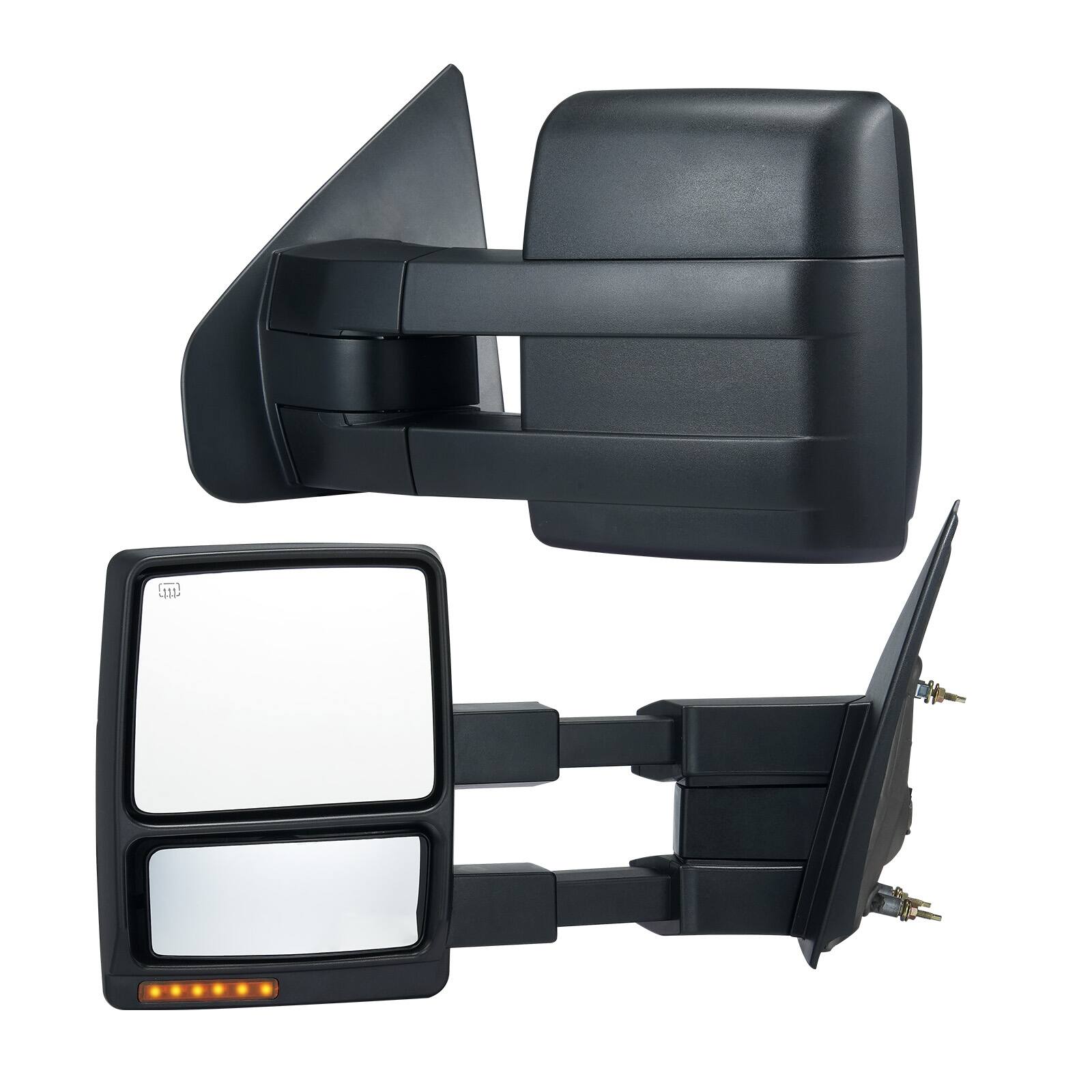 Alt View 5. VEVOR - Towing Mirrors, Left & Right Pair Set for 2004-2014 Ford F150, Power Heated with Signal Light & Puddle Light - Black.