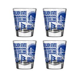 Logo Brands - Golden State Warriors 4-Pack 2oz. Shot Glass Set - Multicolor