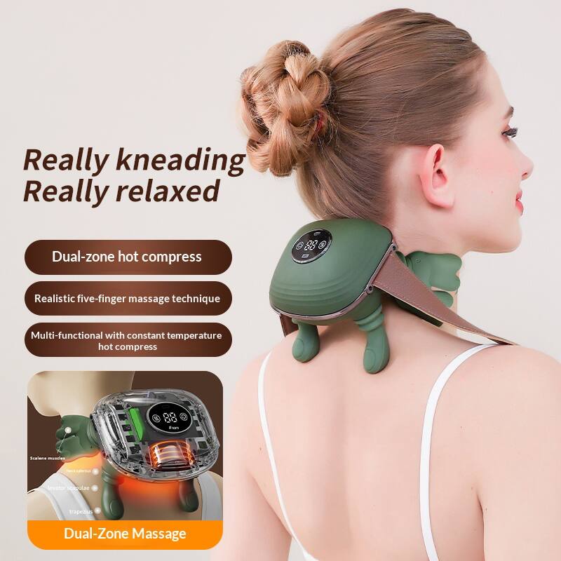 Really kneading  
Really relaxed  

Dual-zone hot compress  
Realistic five-finger massage technique  
Multi-functional with constant temperature hot compress  

Dual-Zone Massage