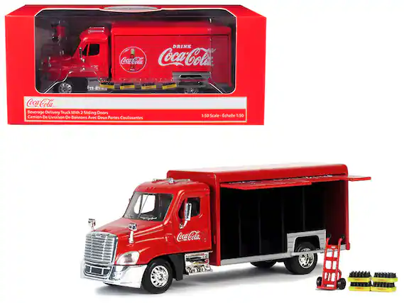 DRINK Coca-Cola
Beverage Delivery Truck With 2 Sliding Doors
Camion De Livraison De Boissons Avec Deux Portes Coulissantes
1:50 Scale - Échelle 1:50
Coca-Cola