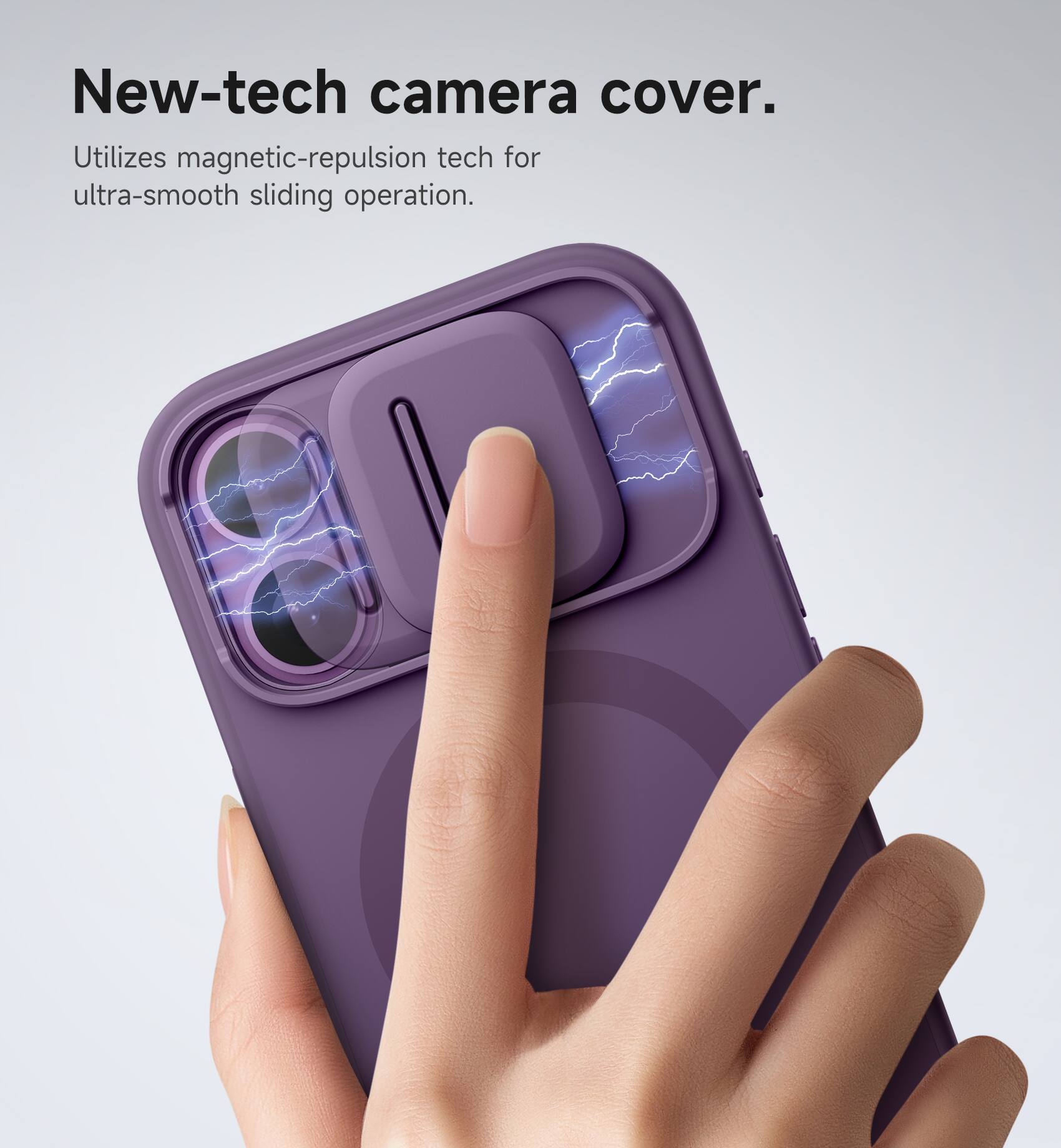 New-tech camera cover.  
Utilizes magnetic-repulsion tech for ultra-smooth sliding operation.