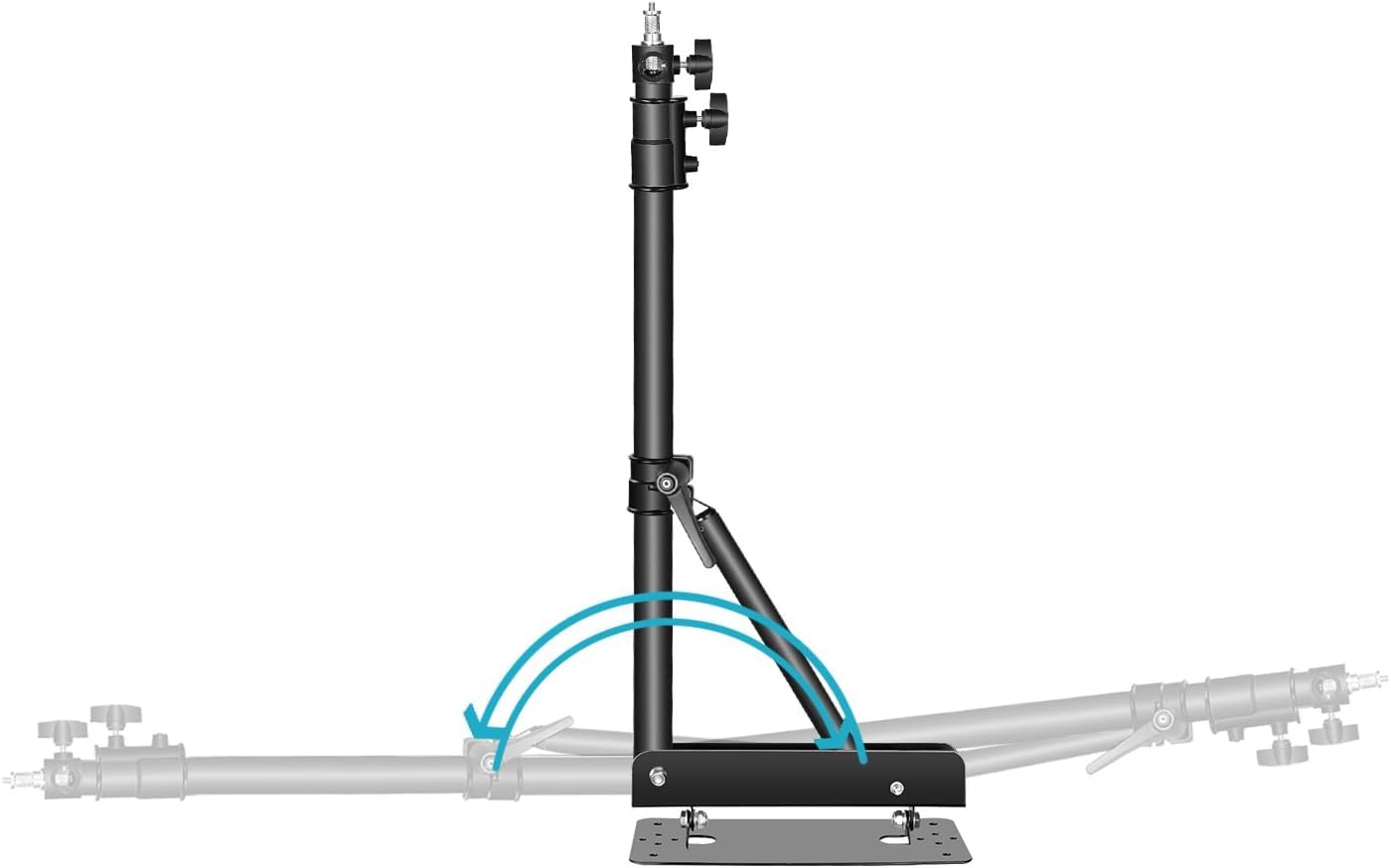 Alt View 1. Neewer - Triangle Wall Mount Boom Arm for Studio - 180° Rotation for Strobe, Softbox & Umbrella - Black.