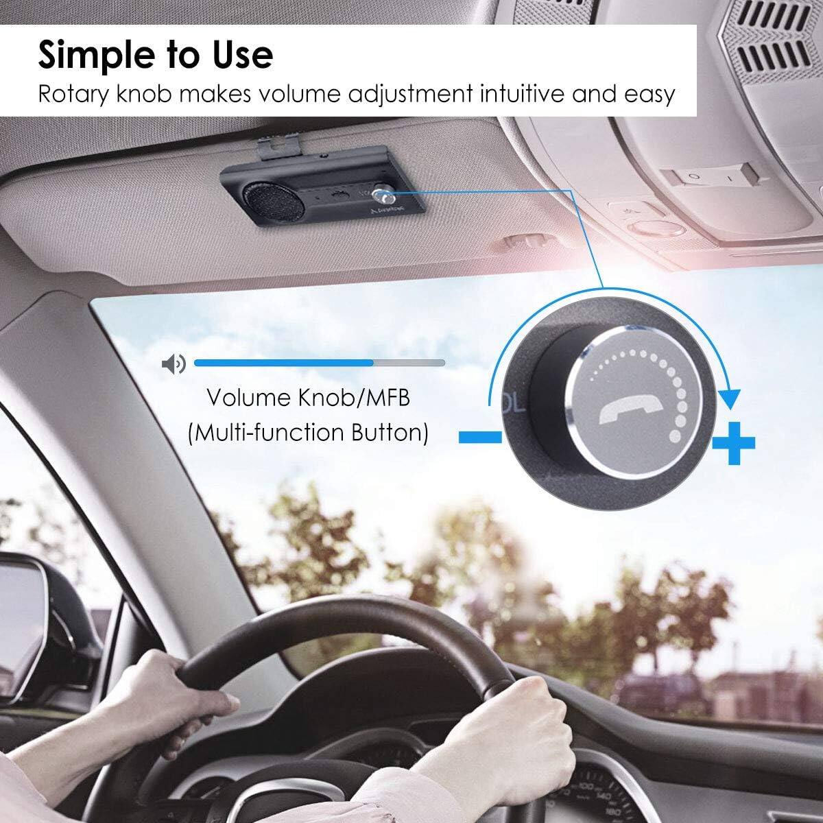 Back. Avantree - CK11 - Hands Free Bluetooth 5.0 Car Kit, 3W Speakerphone with Visor Clip, Supports Siri Assistant - Tittamn.