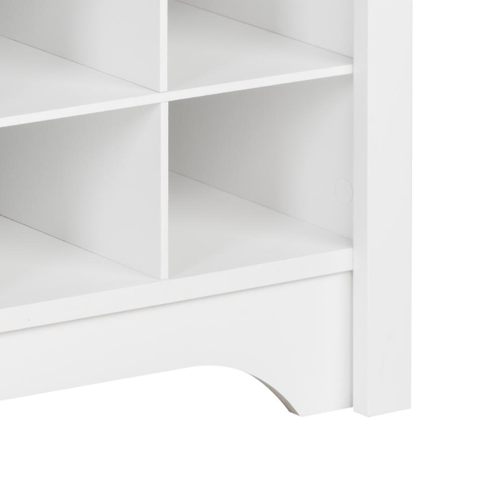 Front. Prepac - 60 inch Shoe Cubby Console , White - White.