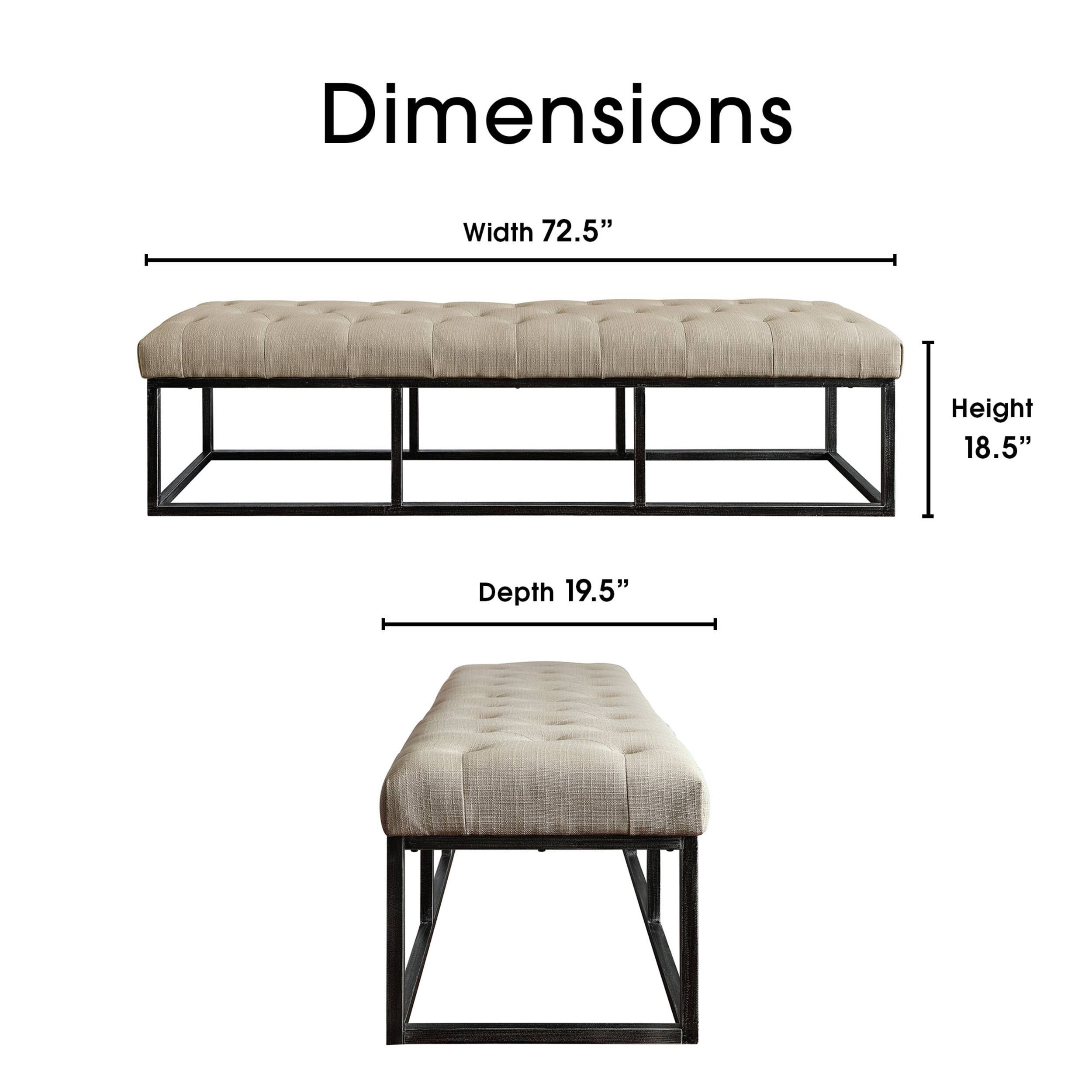 Alt View 12. Finch - Danes Long Tufted  Bench - Ivory.