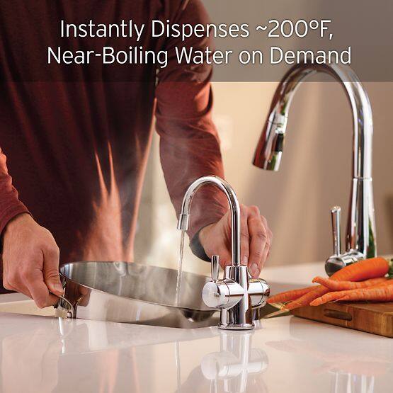 Instantly Dispenses ~200°F, Near-Boiling Water on Demand