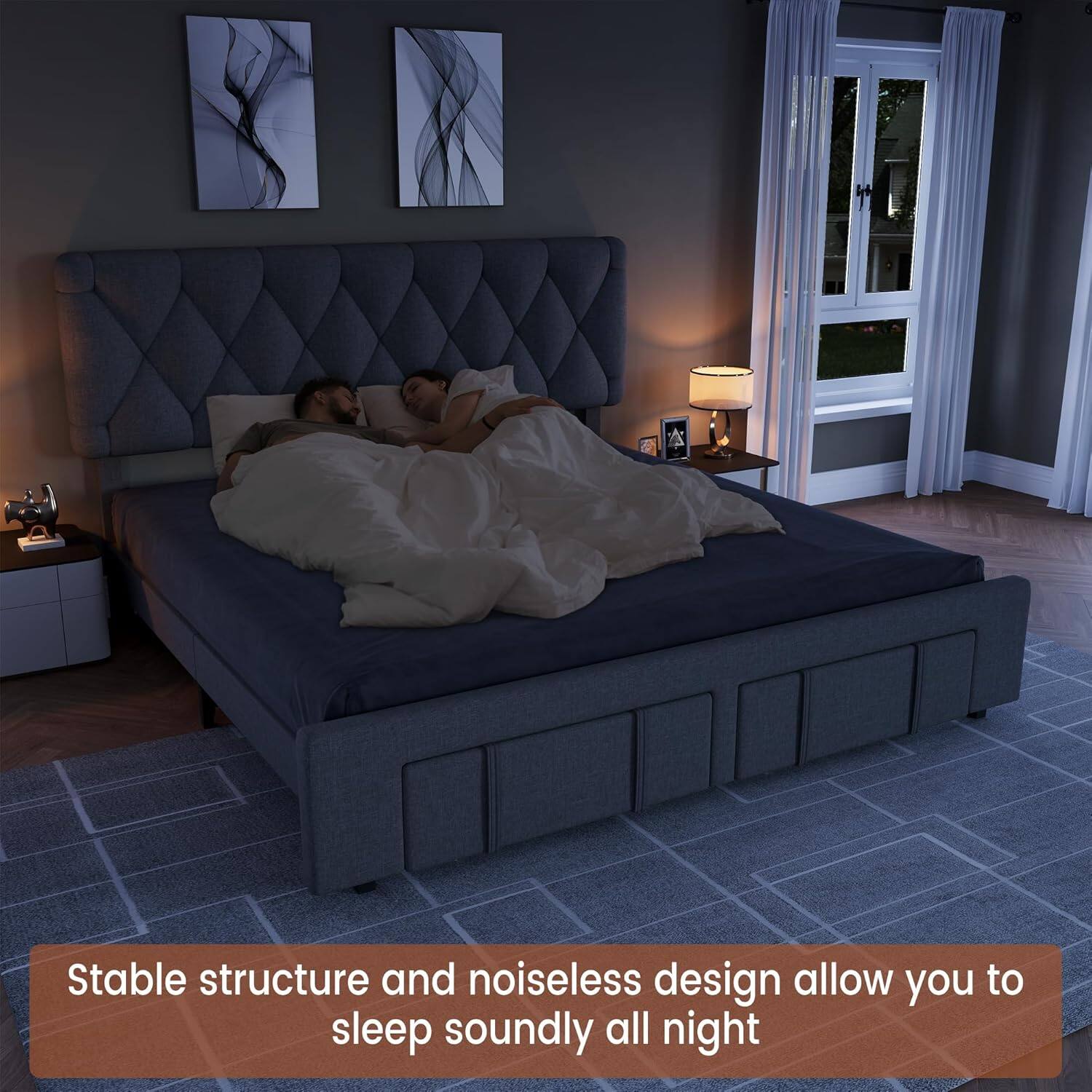 Stable structure and noiseless design allow you to sleep soundly all night