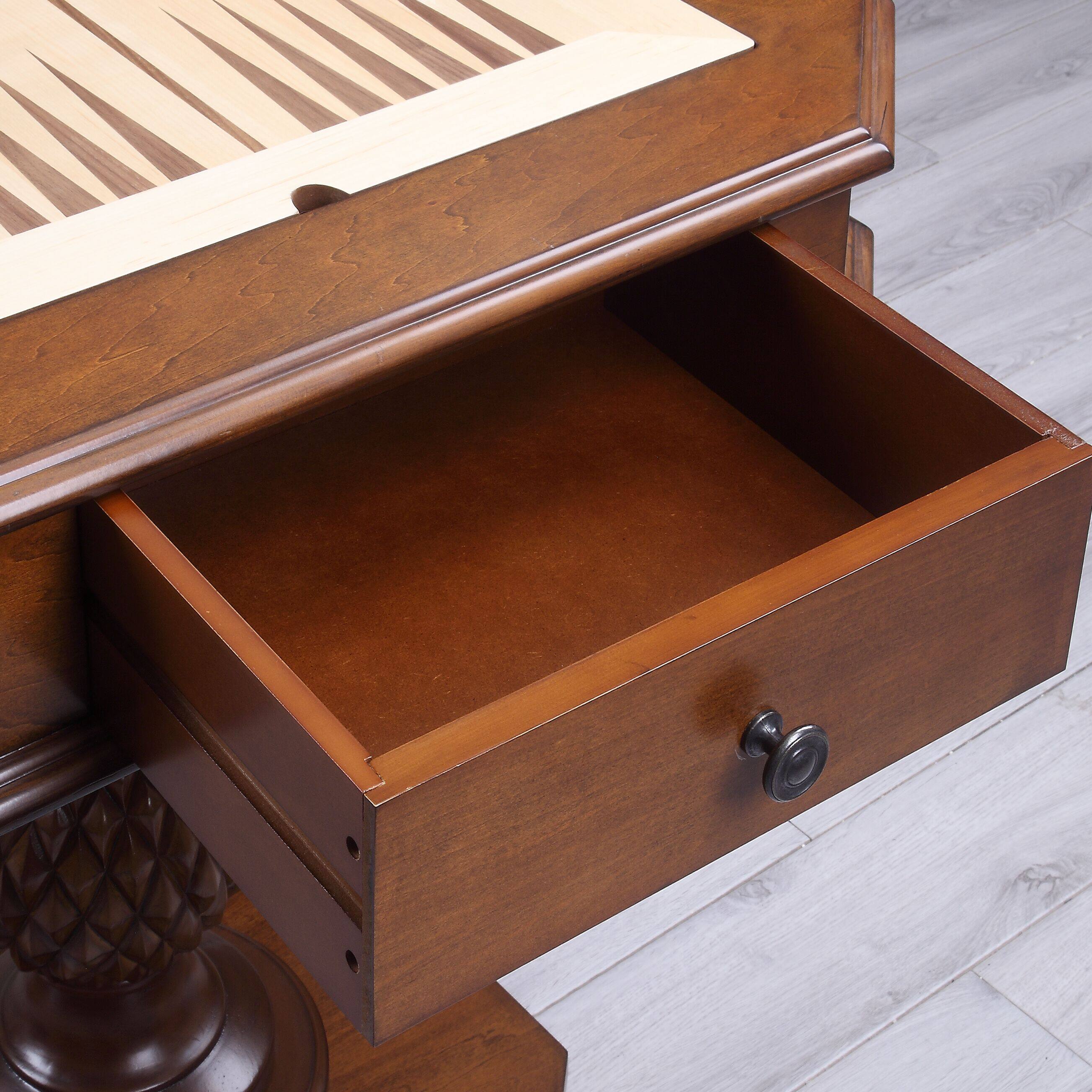 Left. Anysun - Reversible Chess & Checker Game Table - Includes Game Tray - Brown.