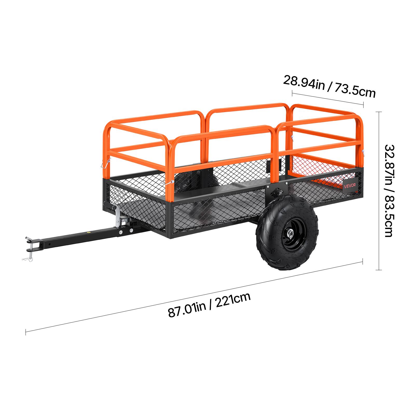 28.94in / 73.5cm  
32.87in / 83.5cm  
87.01in / 221cm
