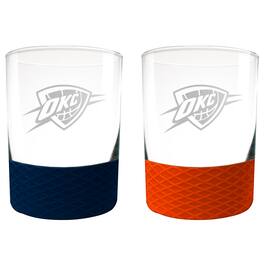 Great American Products - Oklahoma City Thunder 14oz. Commissioner Rocks Glass Two-Piece Set - Multicolor