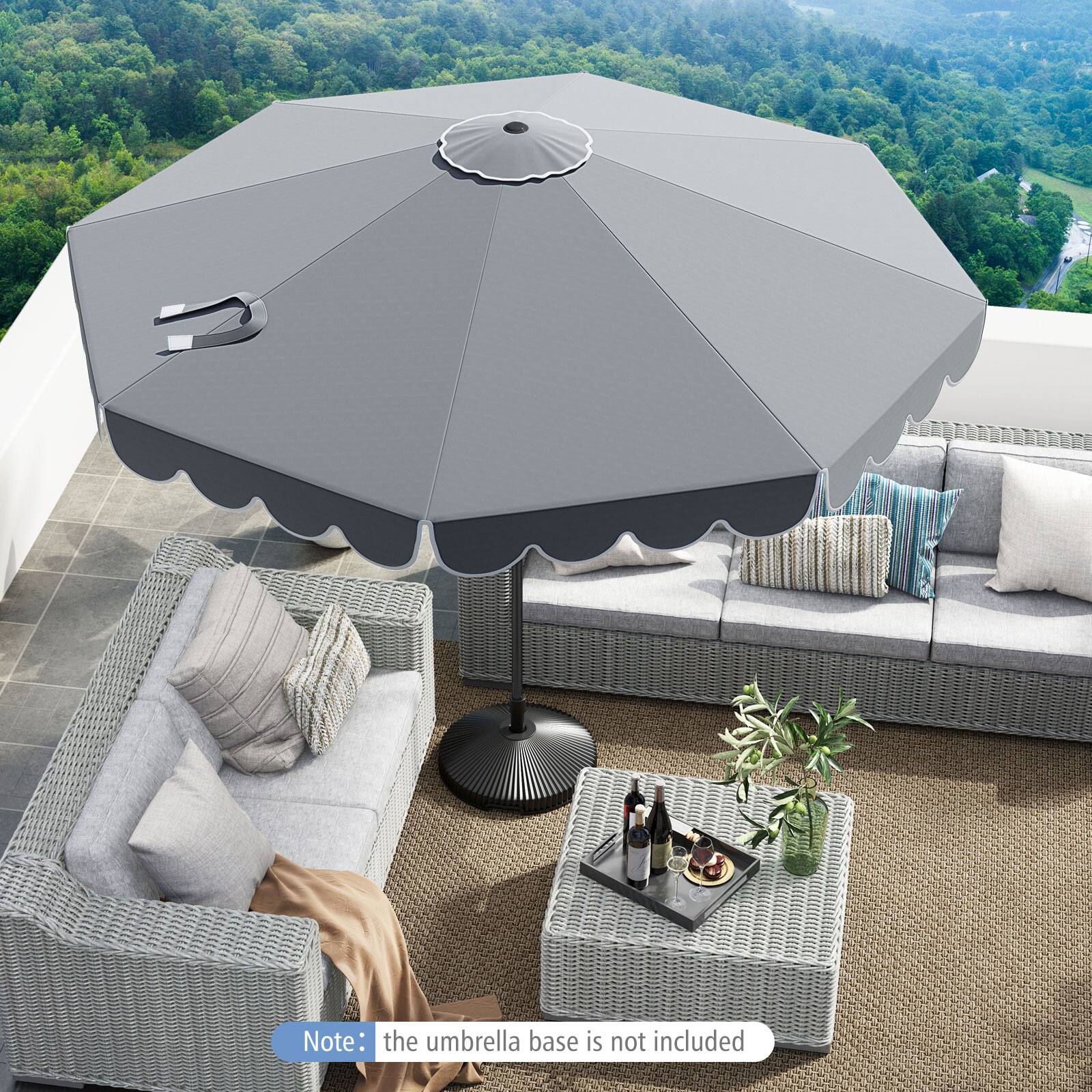 Note: The umbrella base is not included.