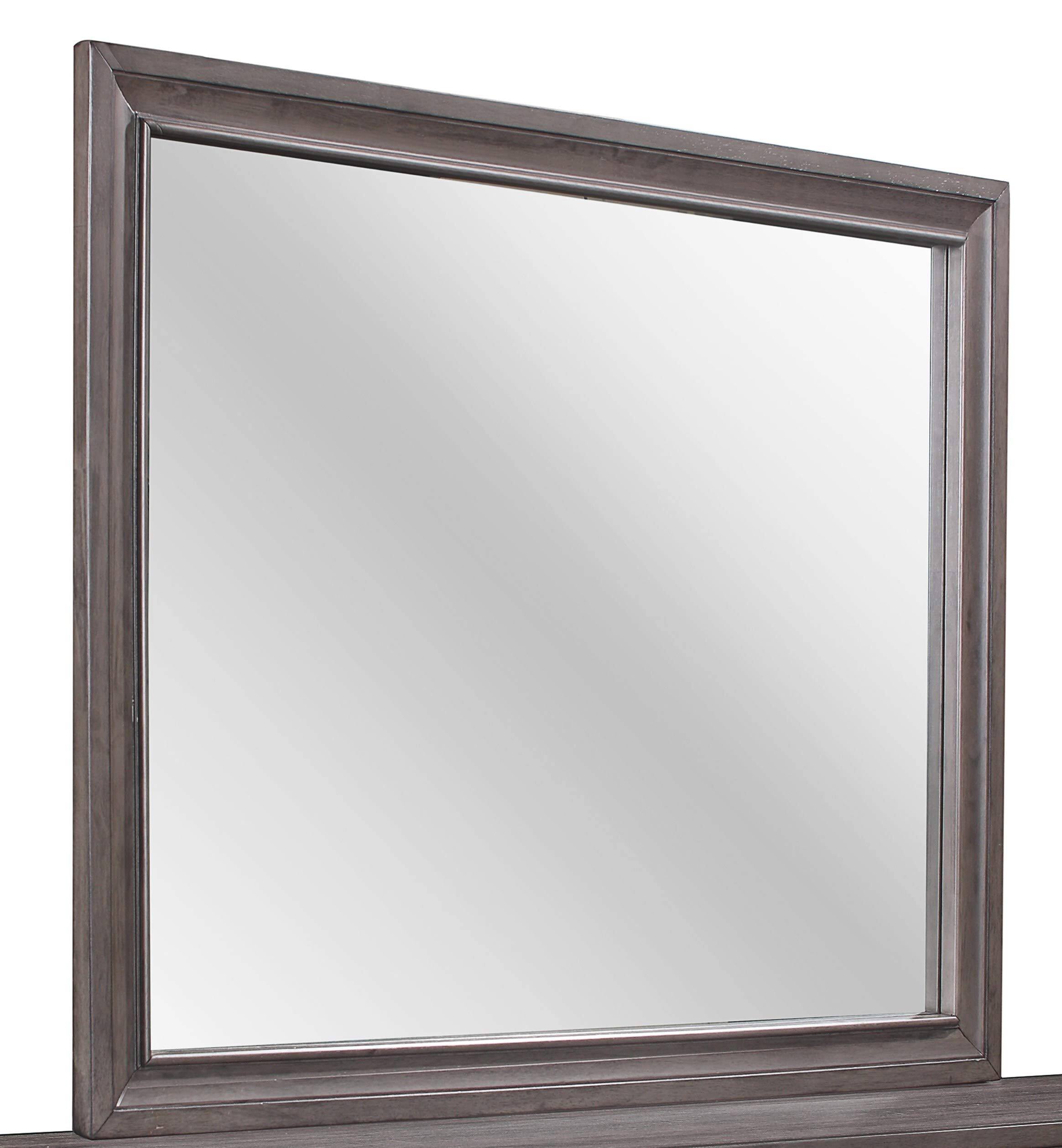 Angle. Global Furniture USA - Traditional Glam Seville Grey Mirror - Malamine Grey.