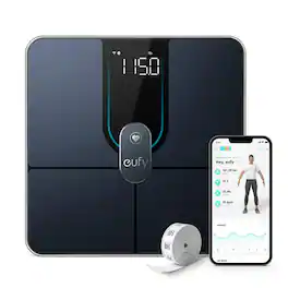 eufy - by Anker, Smart Scale C1 with Bluetooth, Body Fat Scale, Wireless Digital Bathroom Scale - Black